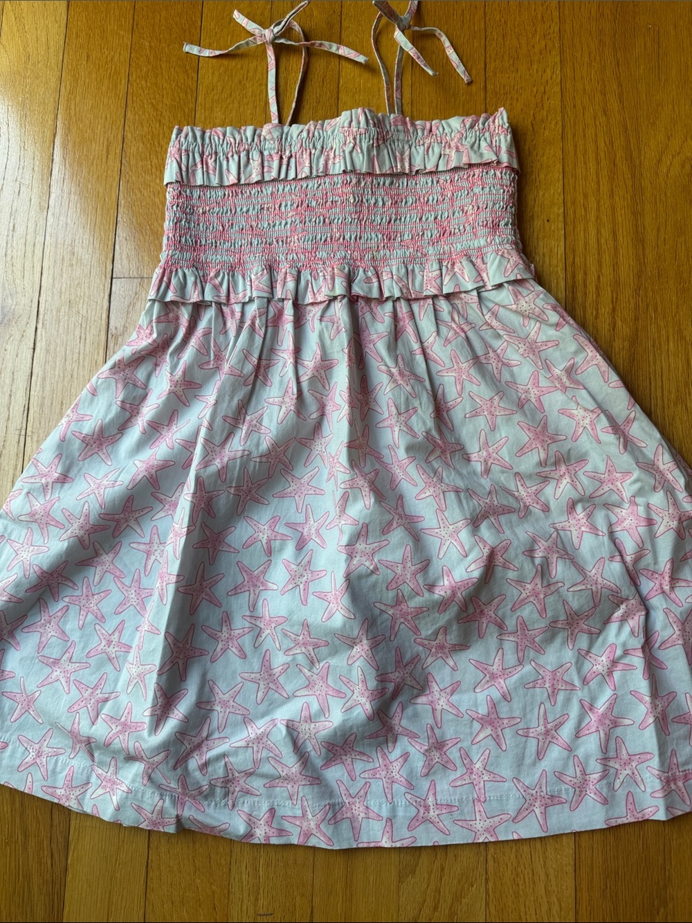 Crewcuts Light Blue and Pink Starfish Sundress